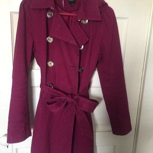 Wine Colored Express Double Breast Pea Coat